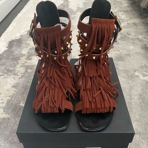 Giuseppe Zanotti Fringe Gladiator Sandals 38